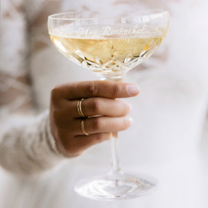 Waterford Lismore Essence Champagne Saucer Glasses, 9oz, Set of 2 lifetime engraving