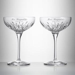 Waterford Lismore Essence Champagne Saucer Glasses, 9oz, Set of 2