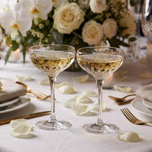 Waterford Lismore Essence Champagne Saucer Glasses, 9oz, Set of 2 lifetime engraving