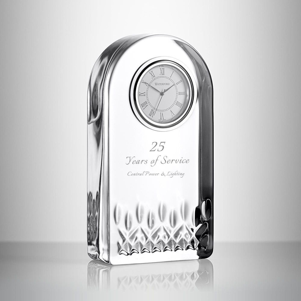 Waterford Personalized Lismore Essence Crystal Desk Clock, Custom Engraved 5.5" Battery Operated Clock for Office, Home Décor lifetime engraving