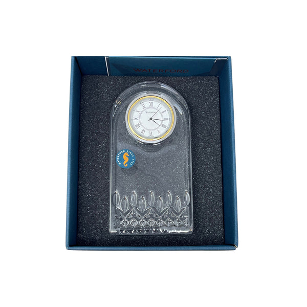 Waterford Personalized Lismore Essence Crystal Desk Clock, Custom Engraved 5.5" Battery Operated Clock for Office, Home Décor lifetime engraving