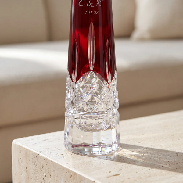 Waterford Lismore Red Bud Vase, 7"