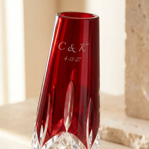 Waterford Lismore Red Bud Vase, 7"