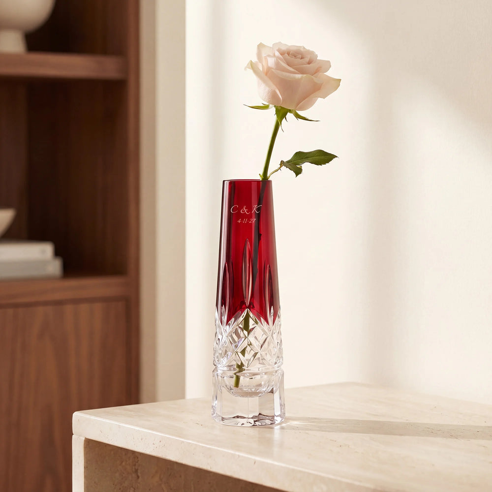 Waterford Lismore Red Bud Vase, 7"