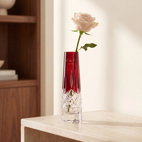 Waterford Lismore Red Bud Vase, 7"