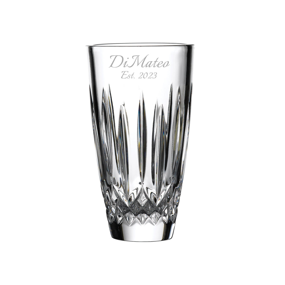Waterford Lismore Cut Crystal Vase, 7" lifetime engraving