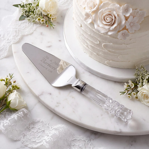 Waterford Lismore Wedding Cake Knife and Server Set lifetime engraving