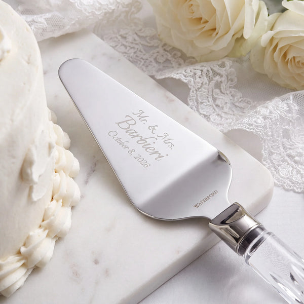 Waterford Lismore Wedding Cake Knife and Server Set lifetime engraving