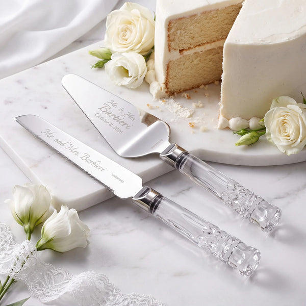Waterford Lismore Wedding Cake Knife and Server Set lifetime engraving