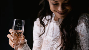 Waterford Crystal Wedding Champagne Flutes, Set of 2 lifetime engraving