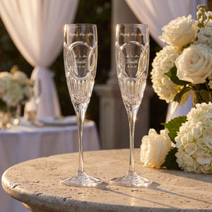 Waterford Love Wedding Vows Champagne Flutes, 7oz, Set of 2 lifetime engraving