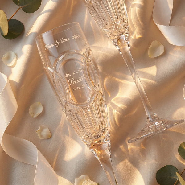 Waterford Love Wedding Vows Champagne Flutes, 7oz, Set of 2 lifetime engraving