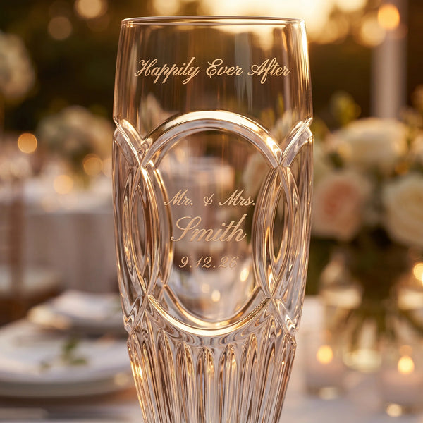 Waterford Love Wedding Vows Champagne Flutes, 7oz, Set of 2 lifetime engraving