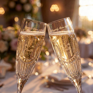 Waterford Love Wedding Vows Champagne Flutes, 7oz, Set of 2 lifetime engraving