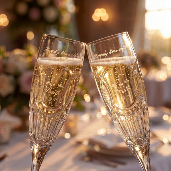 Waterford Love Wedding Vows Champagne Flutes, 7oz, Set of 2 lifetime engraving