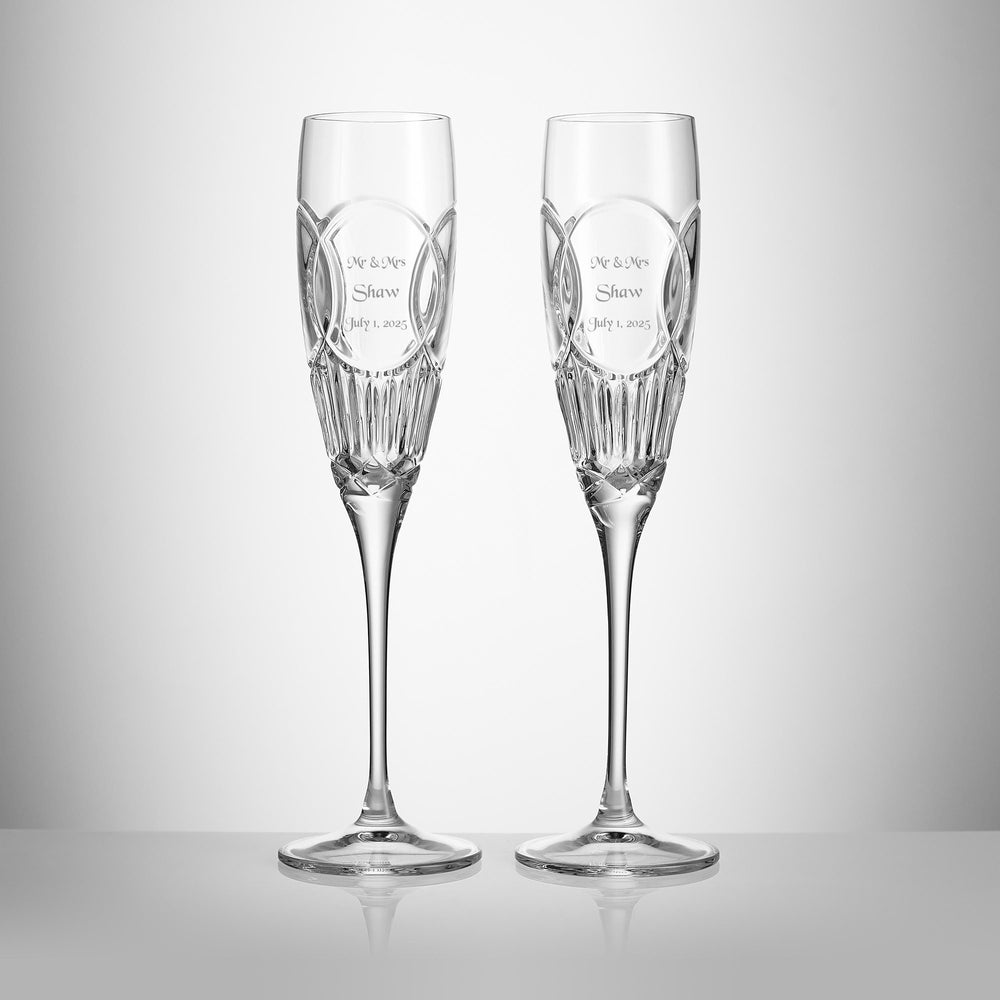 Waterford Love Wedding Vows Champagne Flutes, Set of 2 lifetime engraving