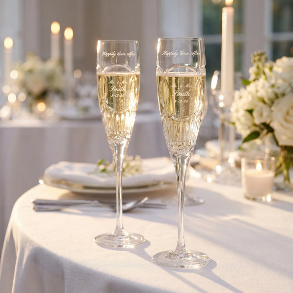Waterford Love Wedding Vows Champagne Flutes, 7oz, Set of 2 lifetime engraving