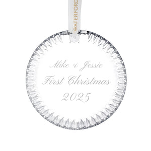 Waterford Round Disc Ornament, 3.2"