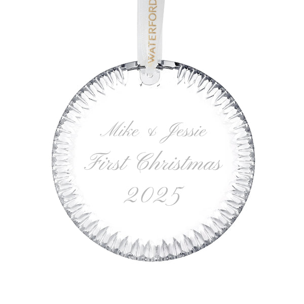 Waterford Round Disc Ornament, 3.2"