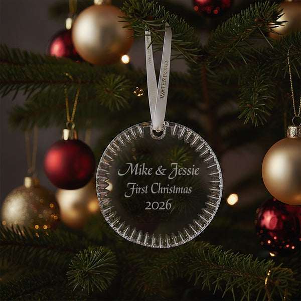 Waterford Round Disc Ornament, 3.2"