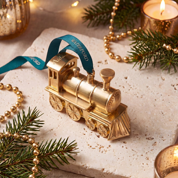 Waterford Steam Train Golden Ornament lifetime engraving