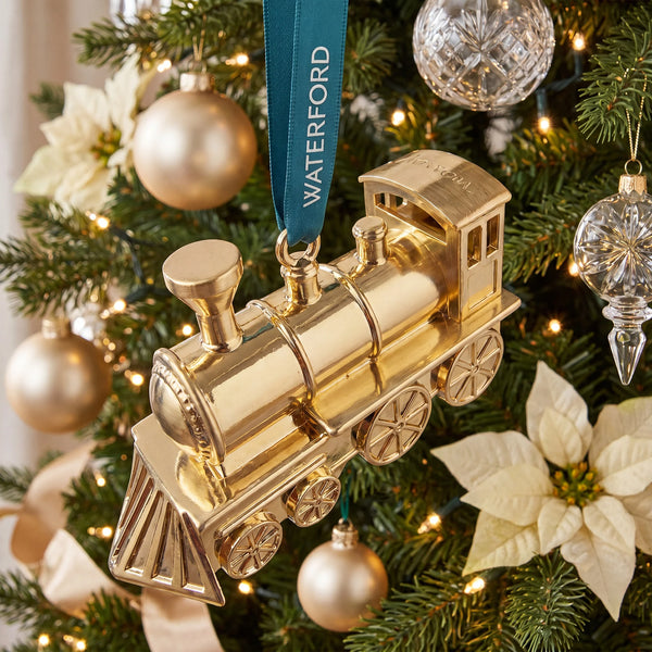 Waterford Steam Train Golden Ornament lifetime engraving