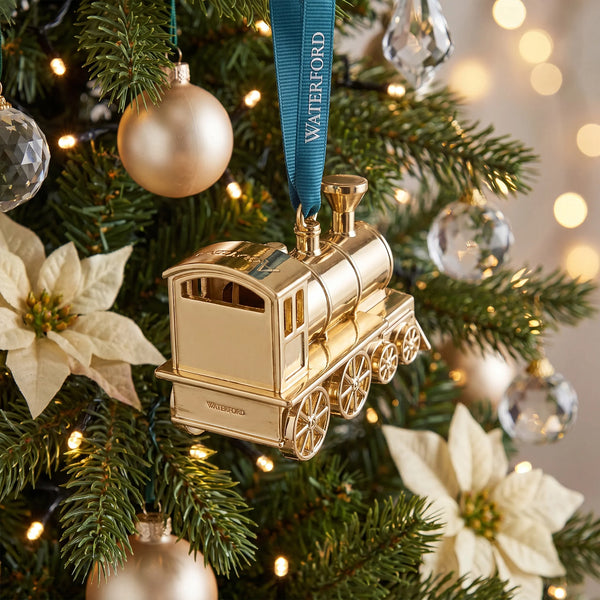 Waterford Steam Train Golden Ornament lifetime engraving