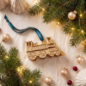 Waterford Steam Train Golden Ornament lifetime engraving