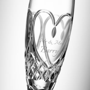 Waterford Crystal Champagne Flutes, Set of 2 lifetime engraving