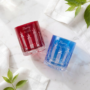 Waterford US250 Red & Blue Double Old Fashioned Glasses, 11.5oz, Set of 2 lifetime engraving