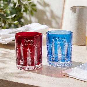 Waterford US250 Red & Blue Double Old Fashioned Glasses, 11.5oz, Set of 2 lifetime engraving
