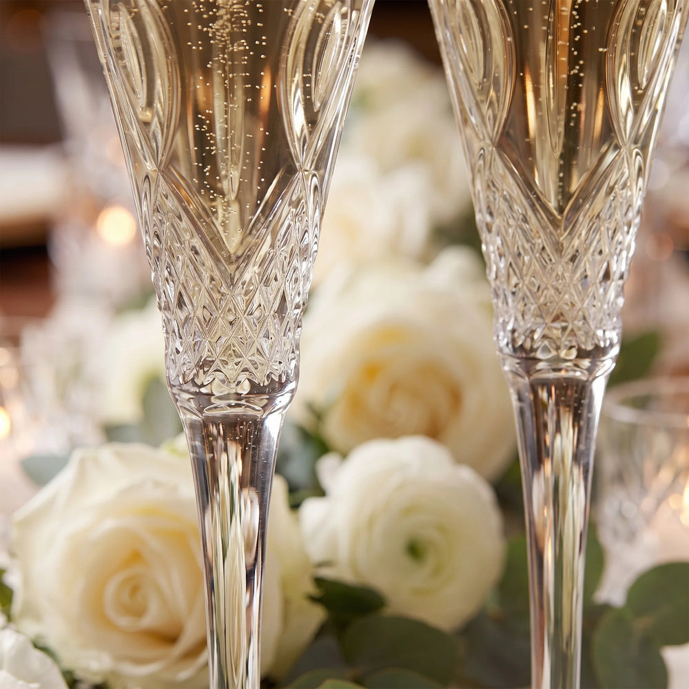 Waterford Wedding Champagne Flutes, 6oz, Set of 2 lifetime engraving