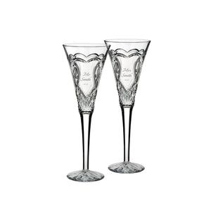 Waterford Toasting Champagne Flutes, Set of 2 lifetime engraving