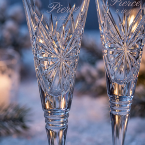 Waterford Winter Wonders Snowflakes Champagne Flutes, 6oz, Set of 2