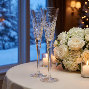 Waterford Winter Wonders Snowflakes Champagne Flutes, 6oz, Set of 2