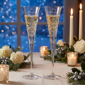 Waterford Winter Wonders Snowflakes Champagne Flutes, 6oz, Set of 2